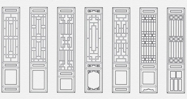 兴庆常用中式仿古花窗图案隔断设计图